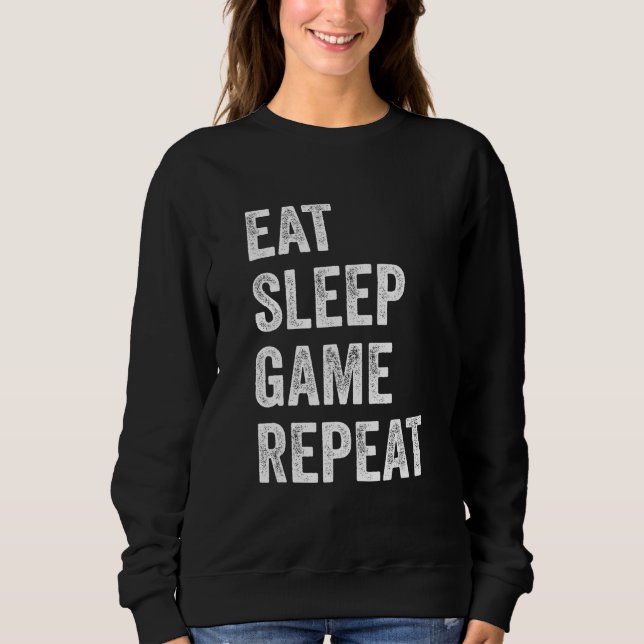 Eat Sleep Game Repeat  Video Games Gaming Men Boys T Shirt (Framsida)