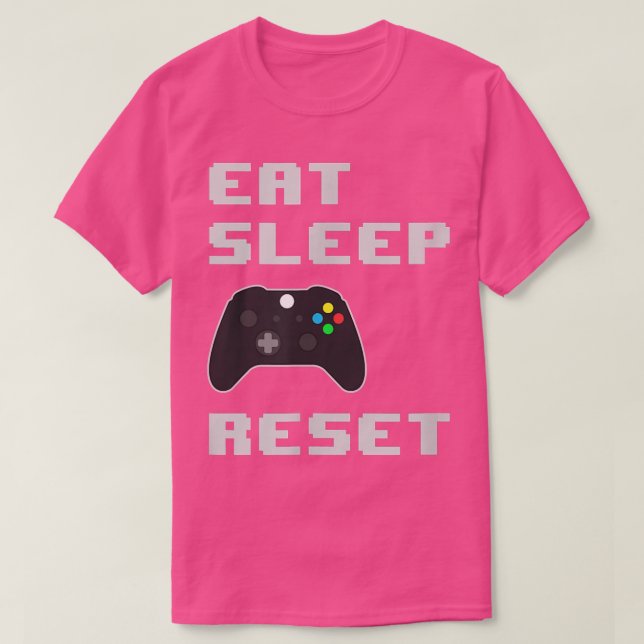 Eat Sleep Game Reset Repeat Video Game Fan  T Shirt (Design framsida)