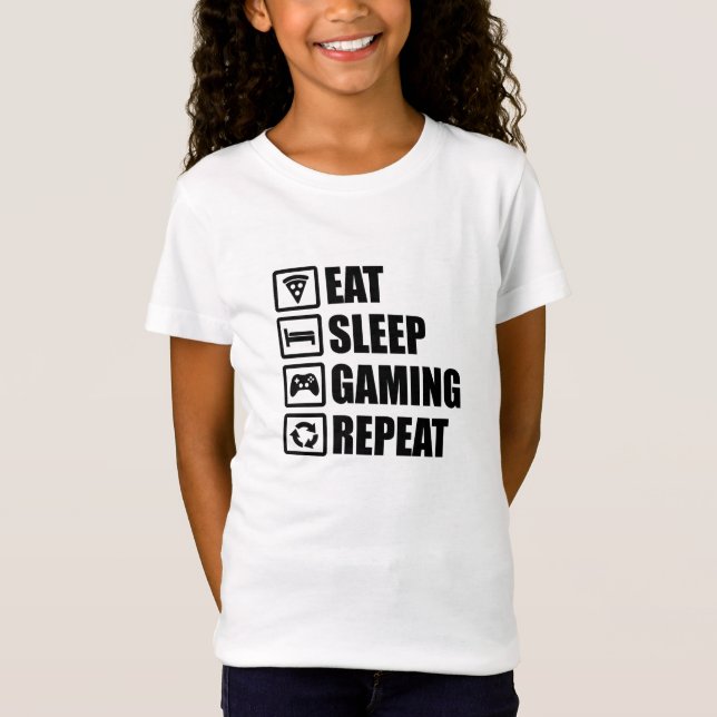Eat Sleep Gaming Repeat - Cadeau Parfait pour Game T Shirt (Framsida)