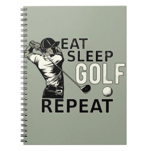 Eat Sleep Golf Repeat Funny Gift för Golfers Anteckningsbok