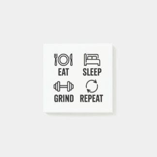 Eat. Sleep. Grind. Repeat Post-it Block