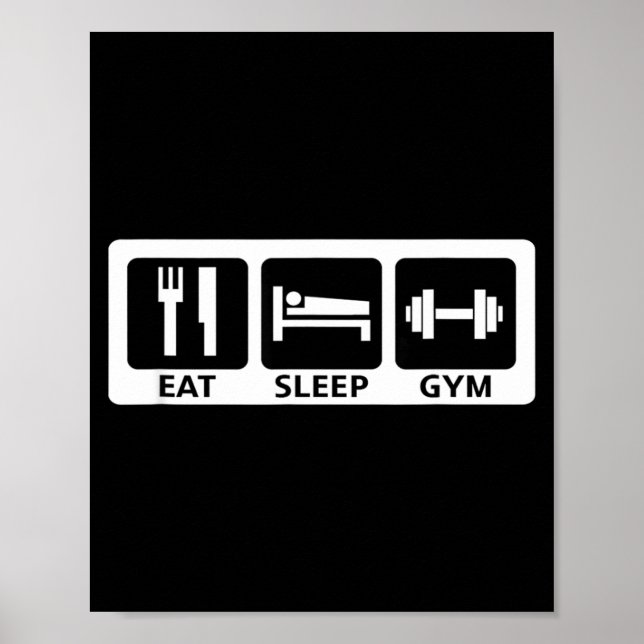 Eat Sleep Gym Fitness Trainer Workout Gift  Poster (Framsidan)