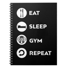 EAT SLEEP GYM REPEAT ANTECKNINGSBOK
