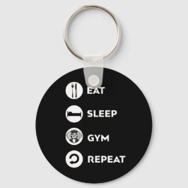 EAT SLEEP GYM REPEAT NYCKELRING