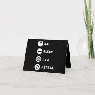 EAT SLEEP GYM REPEAT TACK KORT