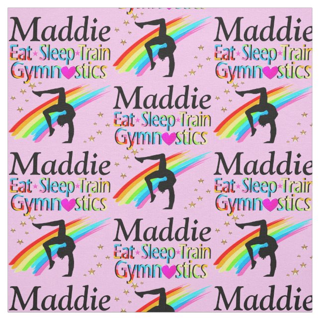 EAT SLEEP GYMNASTICS PERSONLIG FABRIC TYG (Provkarta)