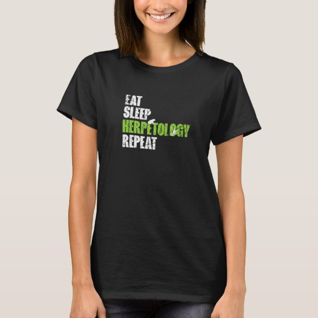 Eat Sleep Herpetology Repeat Grunge Men Women Frog T Shirt (Framsida)