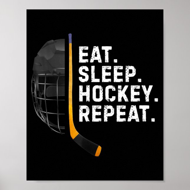Eat Sleep Hockey Repea Funny Cool Hockey Player  Poster (Framsidan)