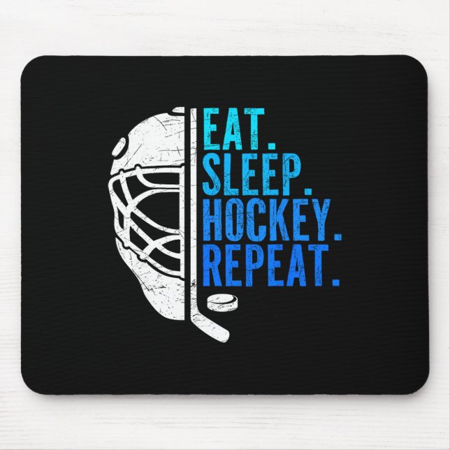 Eat Sleep Hockey Repeat Funny Boys Hockey Player  Musmatta (Framsidan)