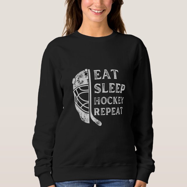 Eat Sleep Hockey Repeat T Shirt (Framsida)