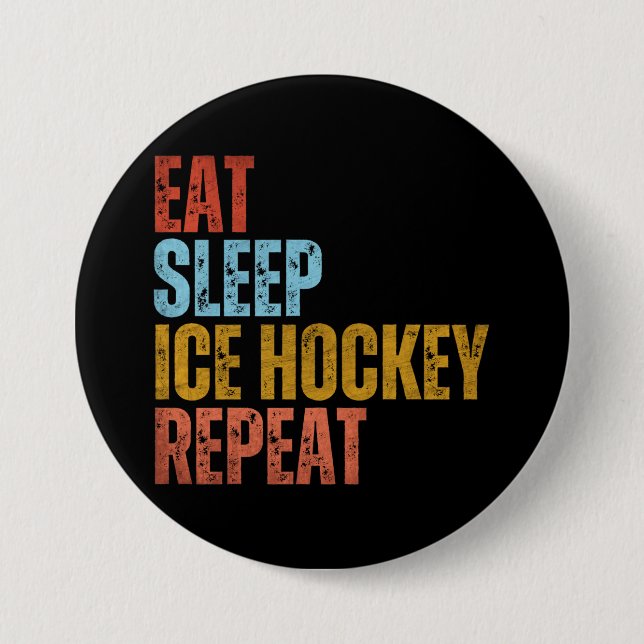 EAT SLEEP ICE HOCKEY REPEAT KNAPP (Framsida)