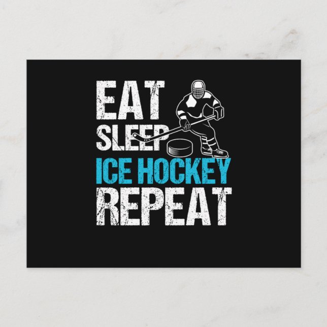 Eat Sleep Ice Hockey Sports Ice Hockey Player Gift Vykort (Framsida)