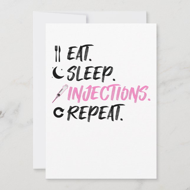 Eat Sleep Injections Repeat Nurse Inject Julkort (Framsida)