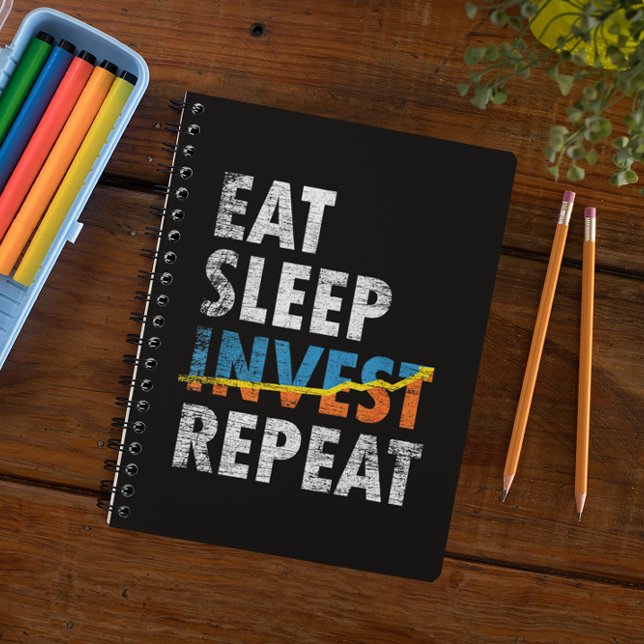 EAT SLEEP INVEST REPEAT LAGRAR MARKNAD ANTECKNINGSBOK (EAT SLEEP INVEST REPEAT STOCK MARKET NOTEBOOK)