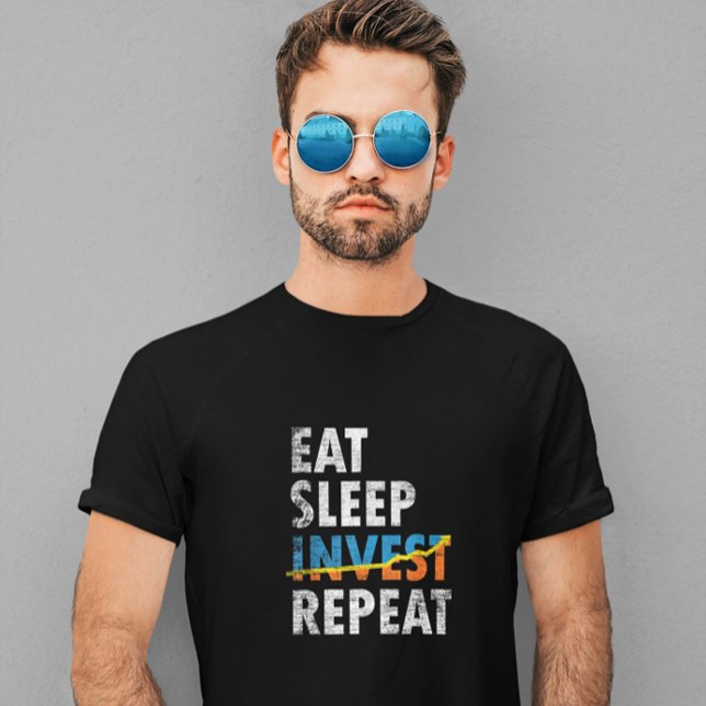 EAT SLEEP INVEST REPEAT LAGRAR MARKNAD T SHIRT (EAT SLEEP INVEST REPEAT STOCK MARKET T-Shirt)