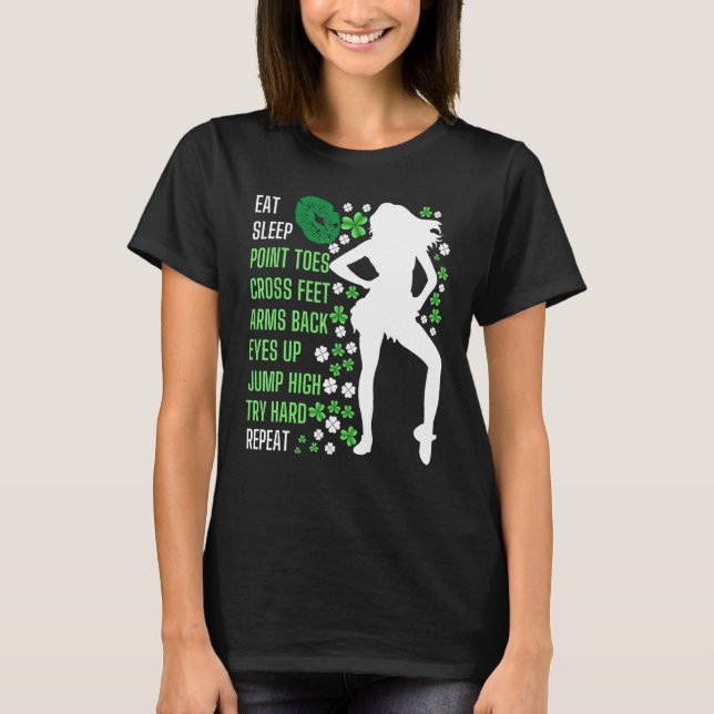 Eat Sleep Irish Dance  Irish Dancer T Shirt (Framsida)