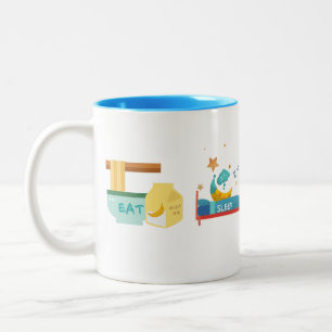 EAT SLEEP KDRAMA REPET Två-Tonad MUGG