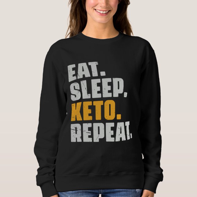 Eat Sleep Keto Repeat   Diet Ketogenic Ketosis Vin T Shirt (Framsida)