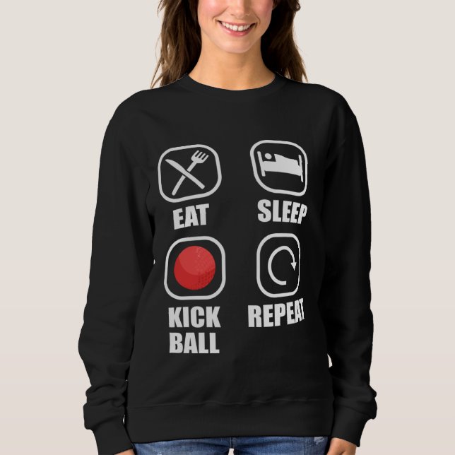 Eat Sleep Kickball Repeat Kick Ball Player T Shirt (Framsida)