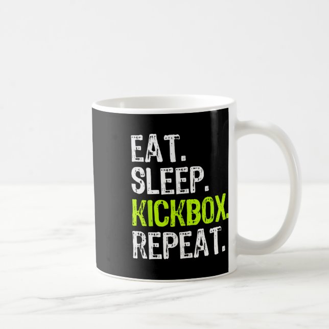 Eat Sleep Kickbox Repeat Kickboxing Kick Boxing Fu Kaffemugg (Höger)