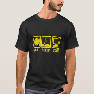 EAT SLEEP-KOD LIVSLÄNGD FÖR EN programmerare T Shirt