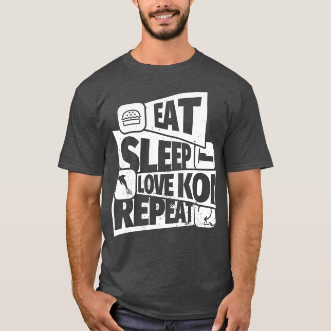 EAT SLEEP koi fish REPEAT Funny koi fish Funny T Shirt (Framsida)