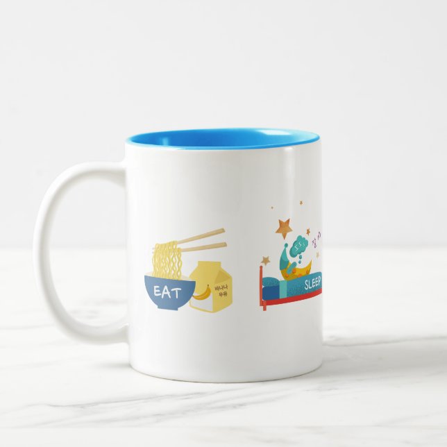 EAT SLEEP KPOP REPEAT Two Tone COFFEE MUGG (Vänster)