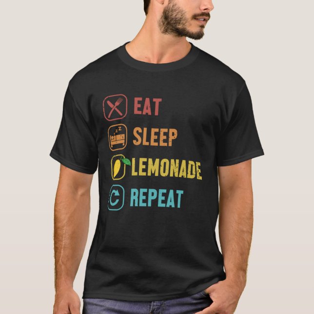 Eat Sleep Lemonade Repeat Cardboard Business Lemon T Shirt (Framsida)