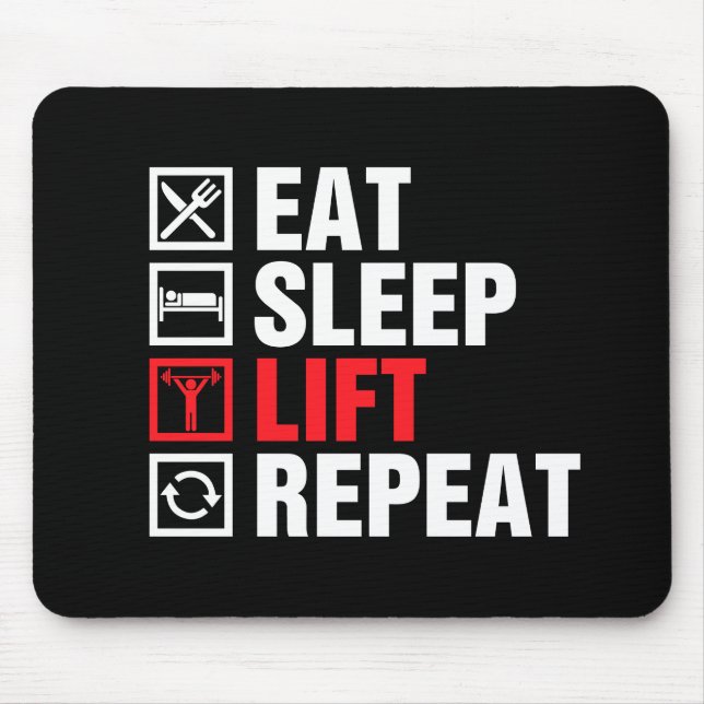 Eat Sleep Lift Repeat Musmatta (Framsidan)