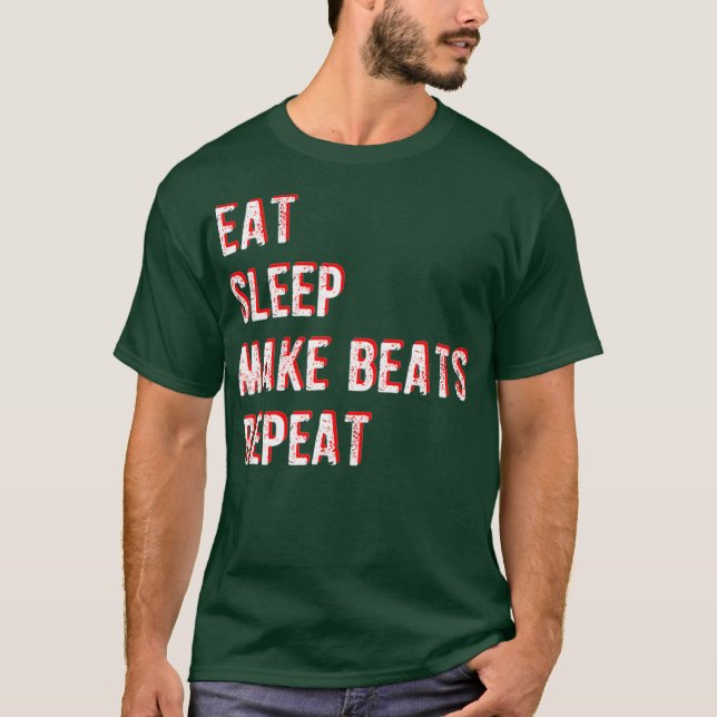 Eat Sleep Make Beats Repeat  Funny Beatmaker T Shirt (Framsida)