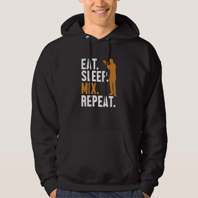 Eat Sleep Mix Repeat Bartender Mixologist Barmann  Hoodie (Framsida)