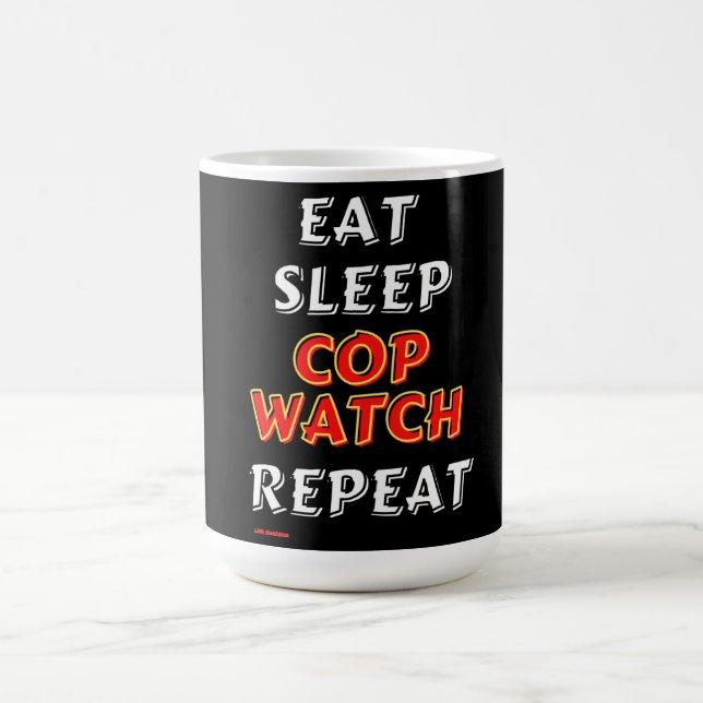 "EAT, SLEEP..." morfingkaffe mugg. Magisk Mugg (Center)