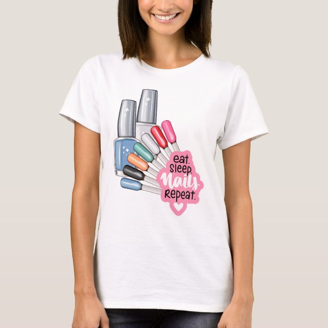 EAT SLEEP NAGEL QUOTE T SHIRT (Framsida)