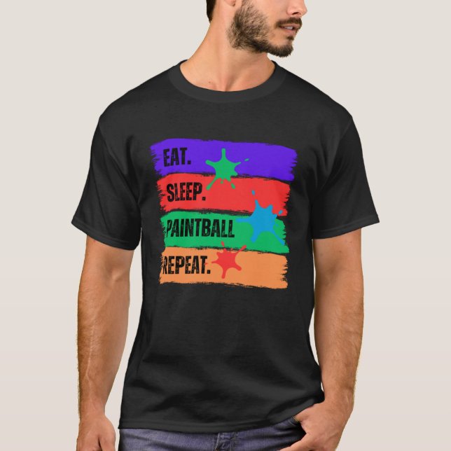 EAT SLEEP PAINTBALL REPEAT T SHIRT (Framsida)
