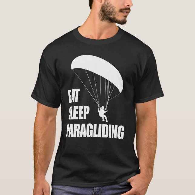 Eat Sleep Paragliding Repeat  Men Paraglider Adven T Shirt (Framsida)