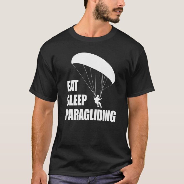 Eat Sleep Paragliding Repeat  Men Paraglider Adven T Shirt (Framsida)