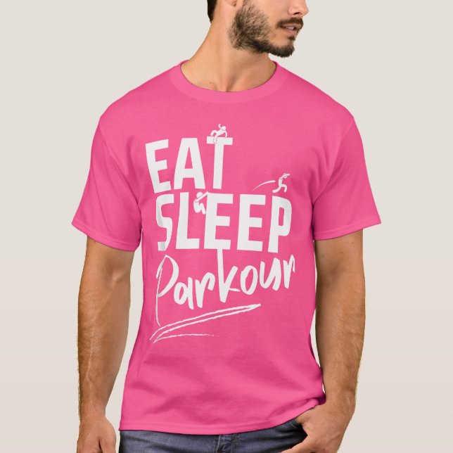 Eat Sleep Parkour Repeat Parkour T Shirt (Framsida)