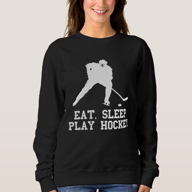 Eat sleep play Hockey for Fan and players quote T Shirt (Framsida)