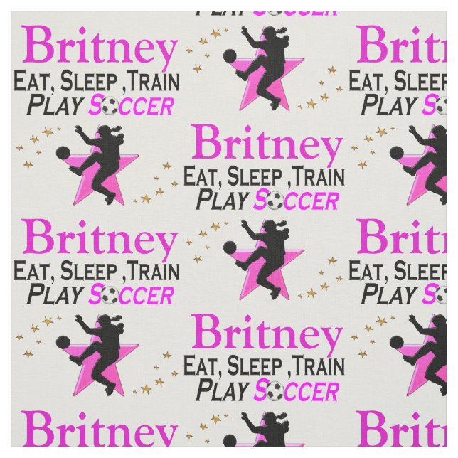 EAT, SLEEP, PLAY SOCCER PERSONLIG FABRIC TYG (Provkarta)