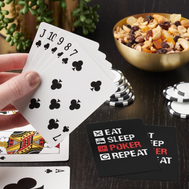 Eat sleep poker repeat word art  casinokort (På plats)