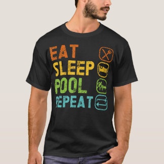 Eat Sleep Pool Repeat Balls Pool Snooker Player Bi T Shirt