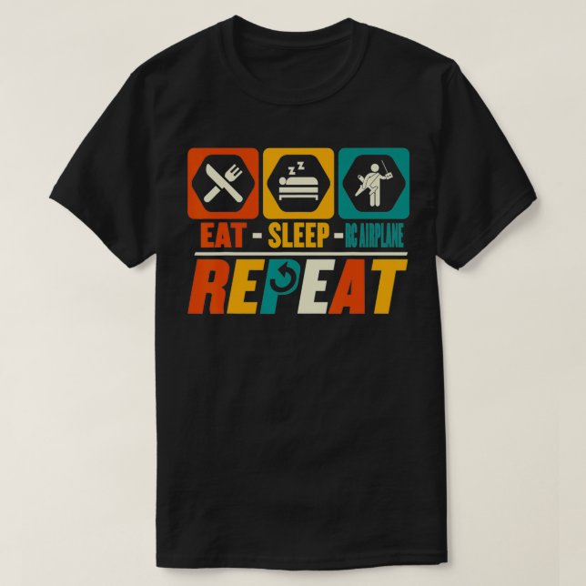 Eat Sleep RC Airplane Repeat  Funny RC Plane Pilot T Shirt (Design framsida)