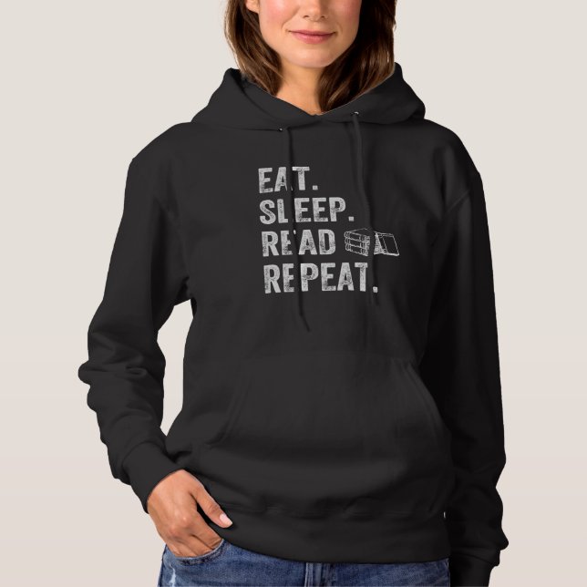 Eat Sleep Read Repeat  Reader  Books T Shirt (Framsida)