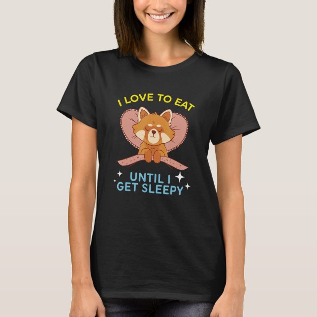 eat  sleep  repeat   cute dreaming Red Panda T Shirt (Framsida)
