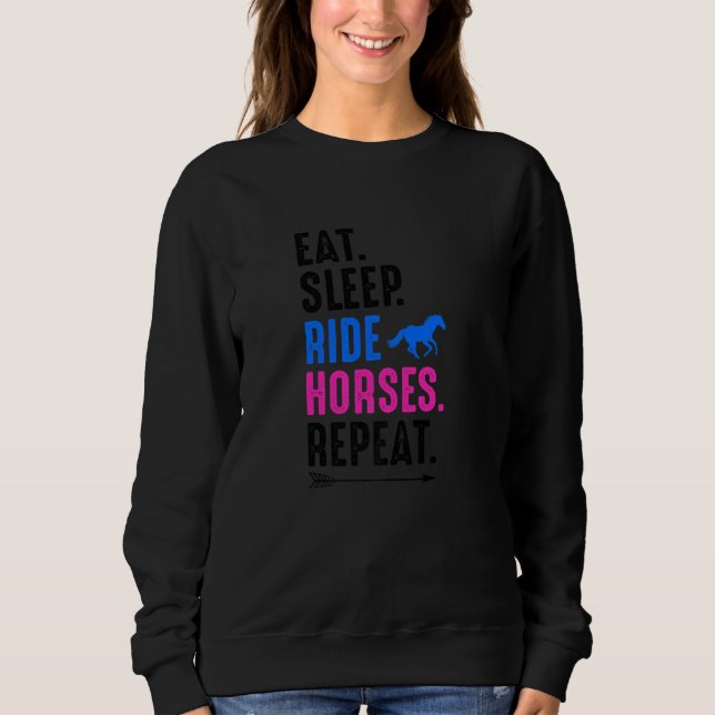 Eat Sleep Ride Horses Repeat Equestrian Farmer Hor T Shirt (Framsida)