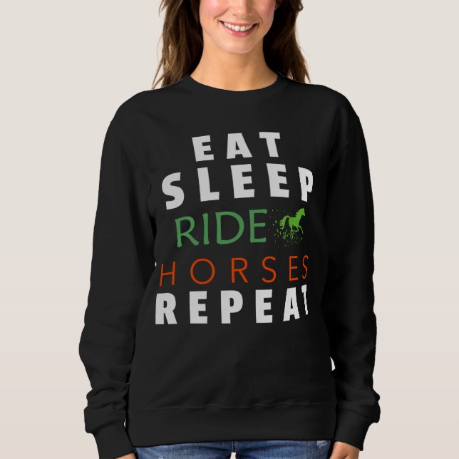 Eat Sleep Ride Horses Repeat horseback riding gift T Shirt (Framsida)