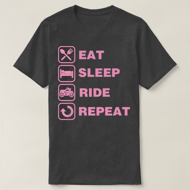 Eat Sleep Ride Repeat Motorcycle Biker   T Shirt (Design framsida)