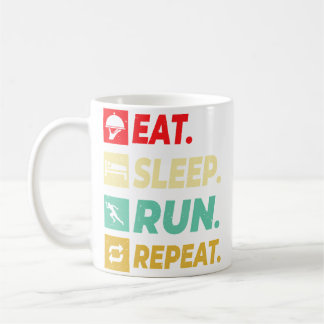 Eat Sleep Run Repeat Running Runner For Boys Kaffemugg