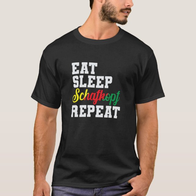 Eat Sleep Sheepshead Repeat Card Game T Shirt (Framsida)