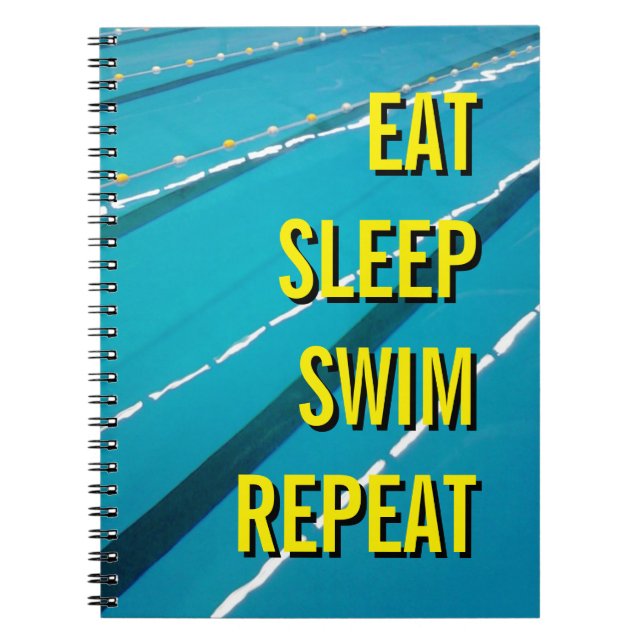 EAT SLEEP SIMMA REPEAT notebook journal Anteckningsbok Med Spiral (Framsidan)